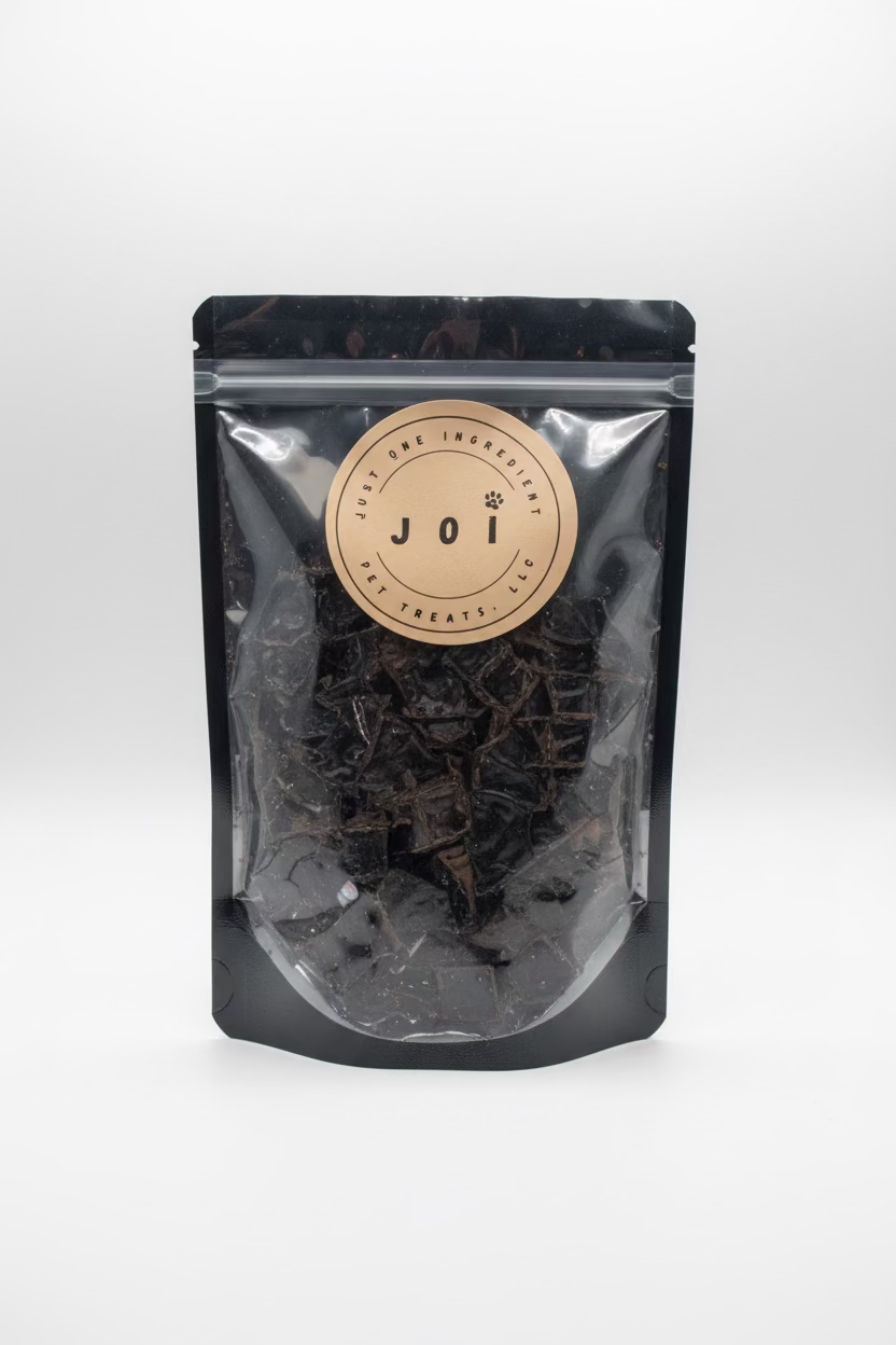JOI single ingredient dehydrated beef liver  dog treat package