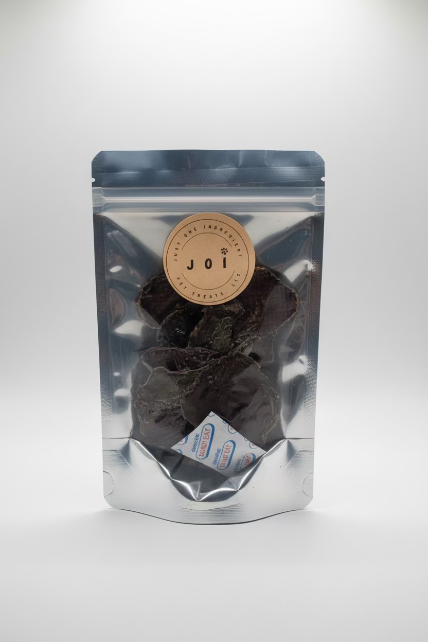 JOI single ingredient dehydrated chicken liver dog and cat treats package