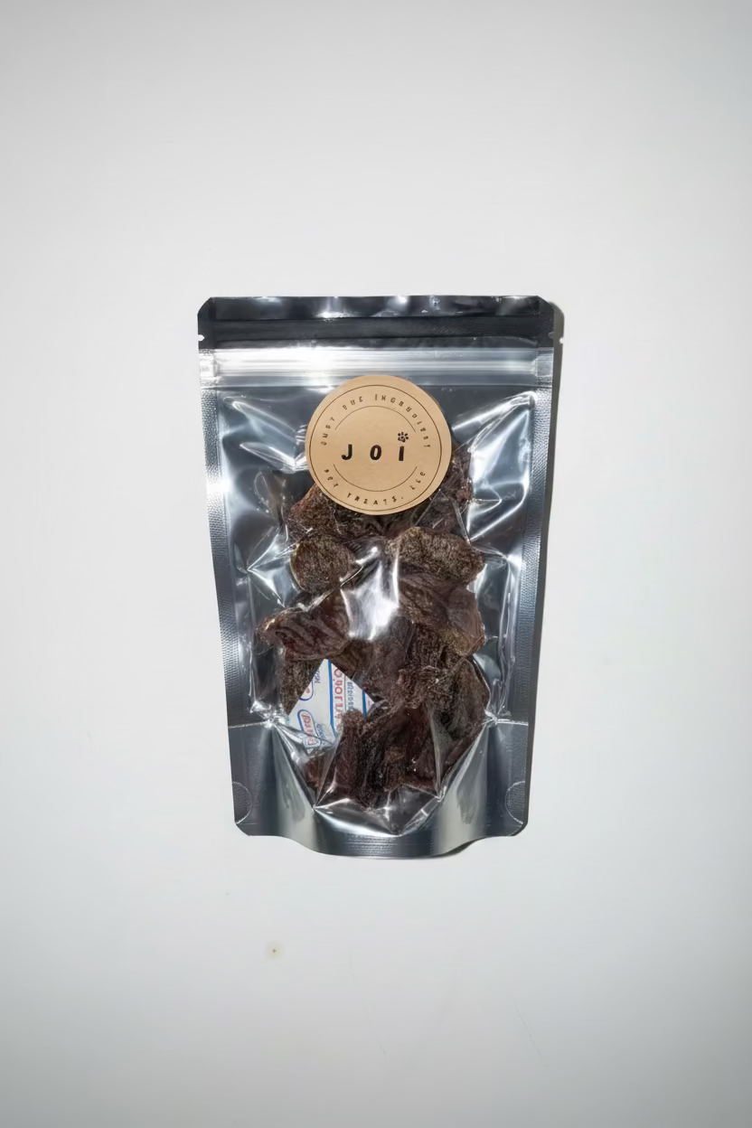 JOI single ingredient dehydrated turkey gizzards dog treat package