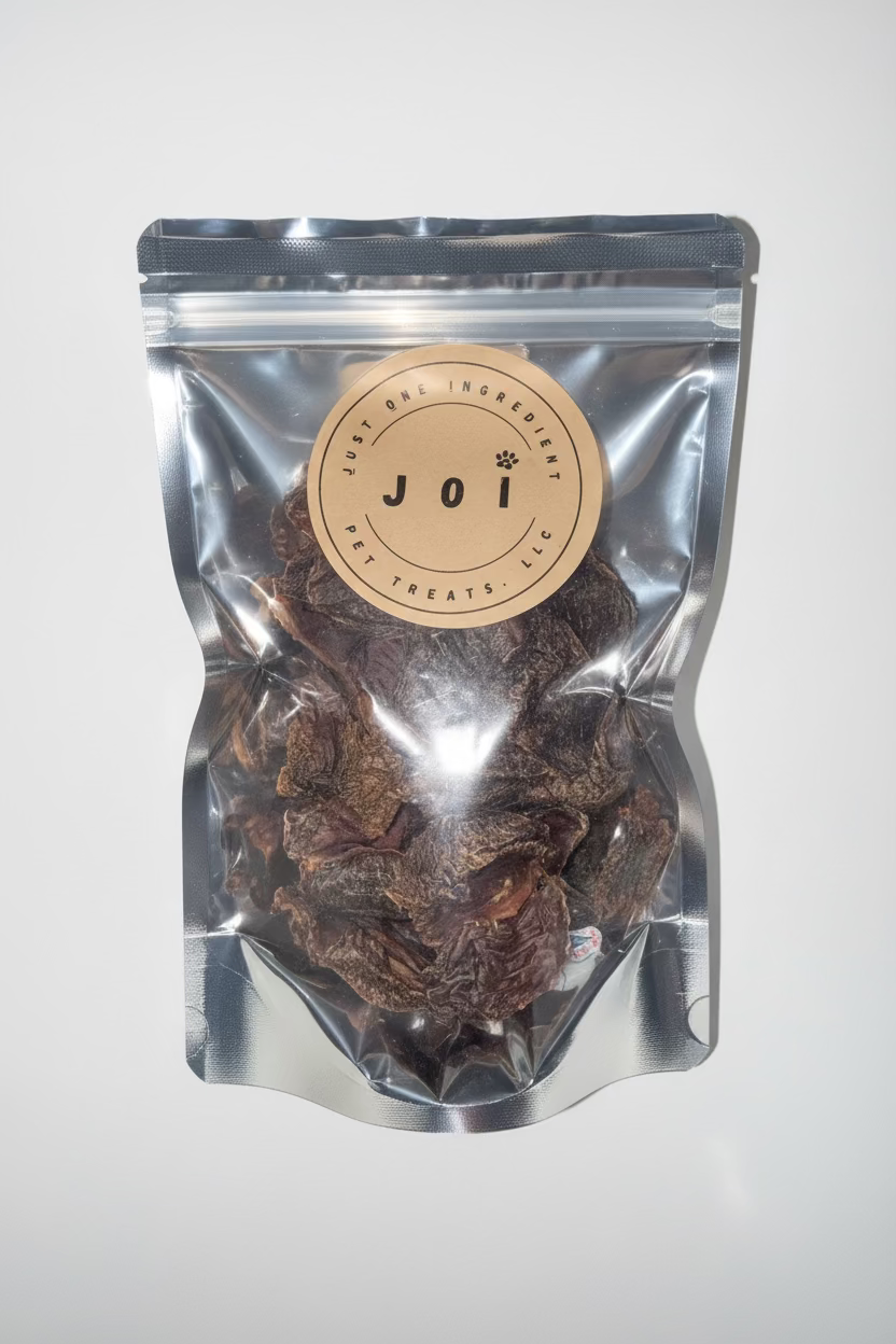 JOI single ingredient dehydrated turkey gizzards dog treat package