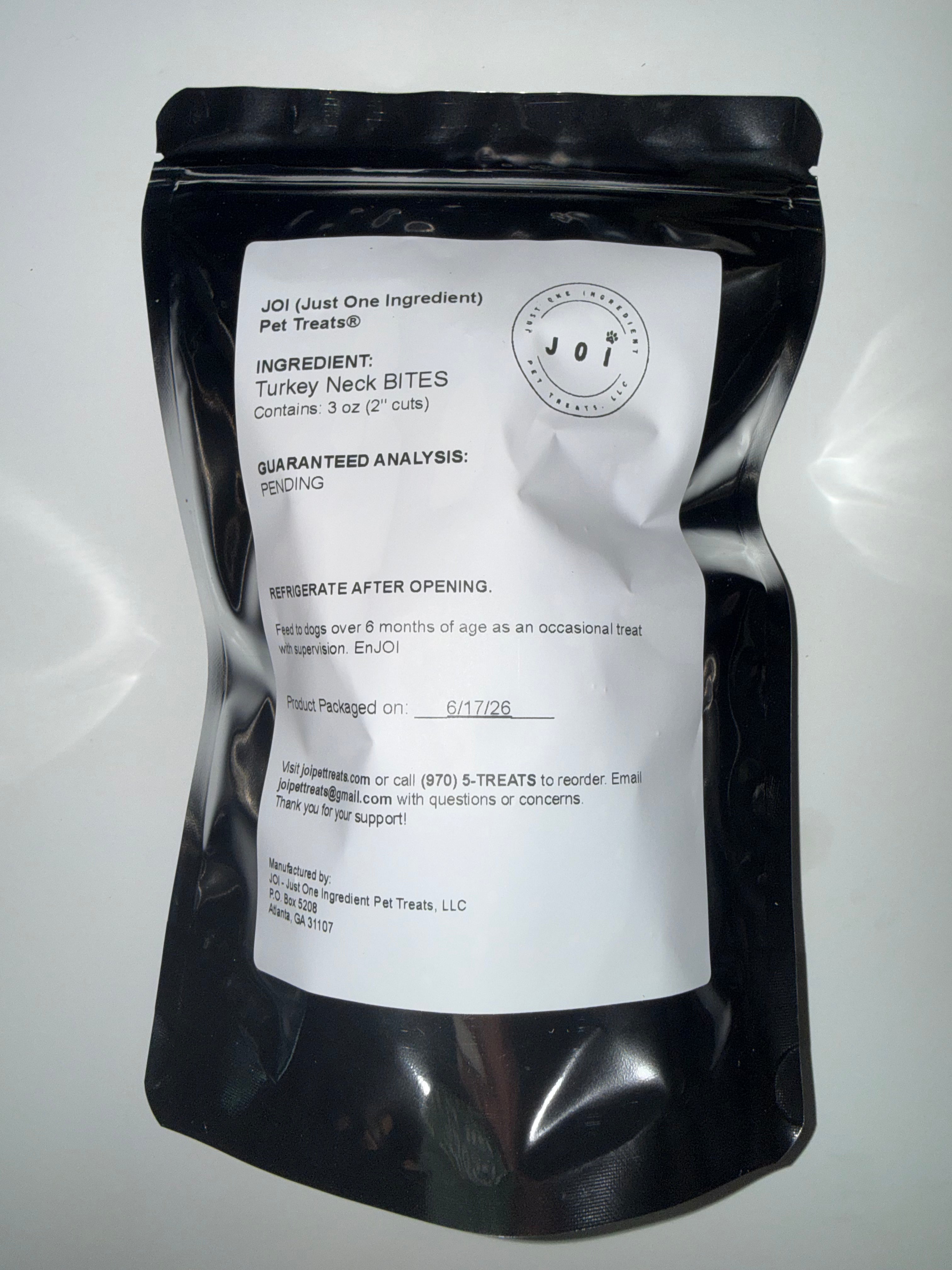Packaging with a product ingredients, nutrition analysis, and storage instructions white label on a white background