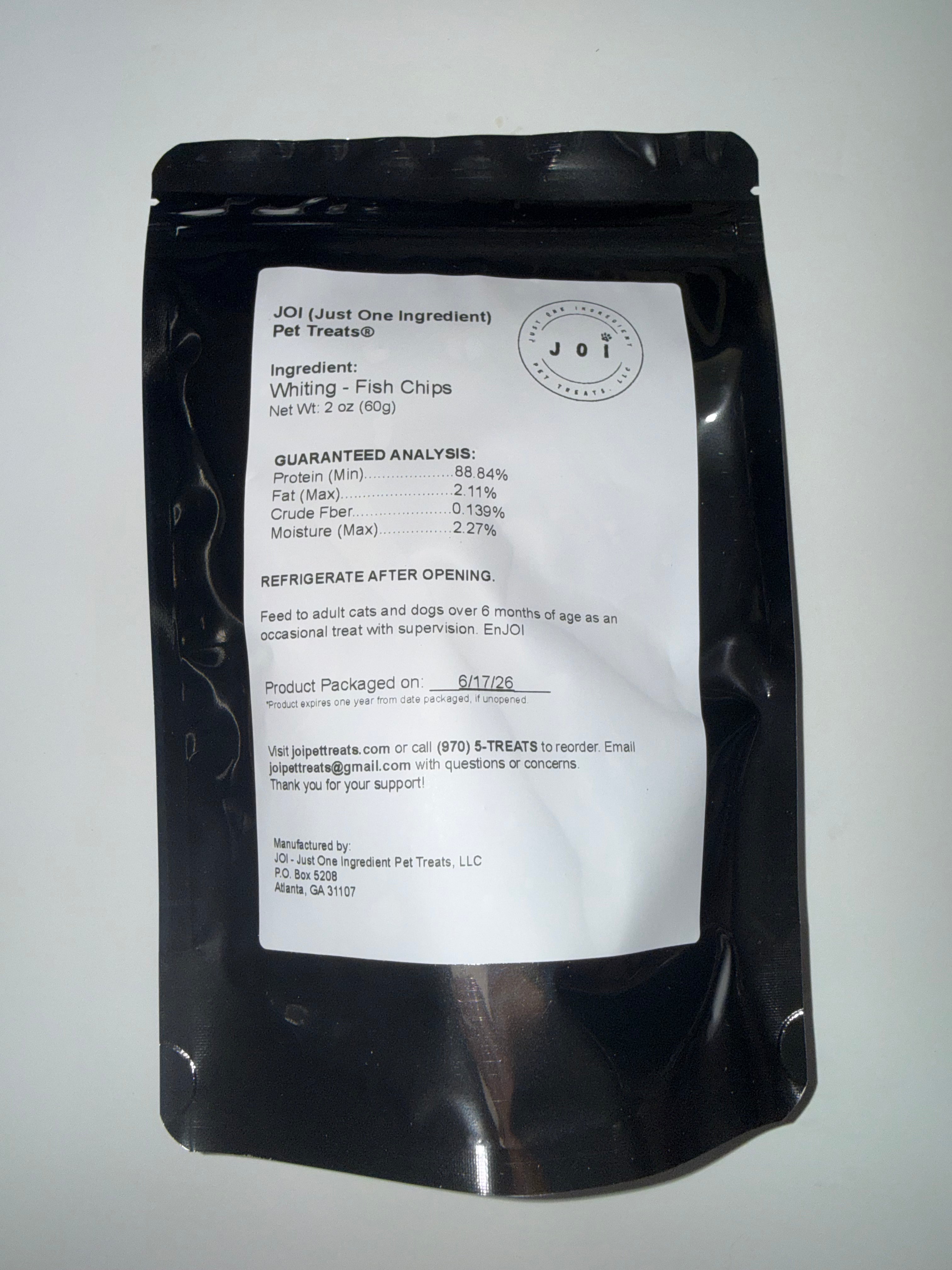 Packaging with a product ingredients, nutrition analysis, and storage instructions white label on a white background
