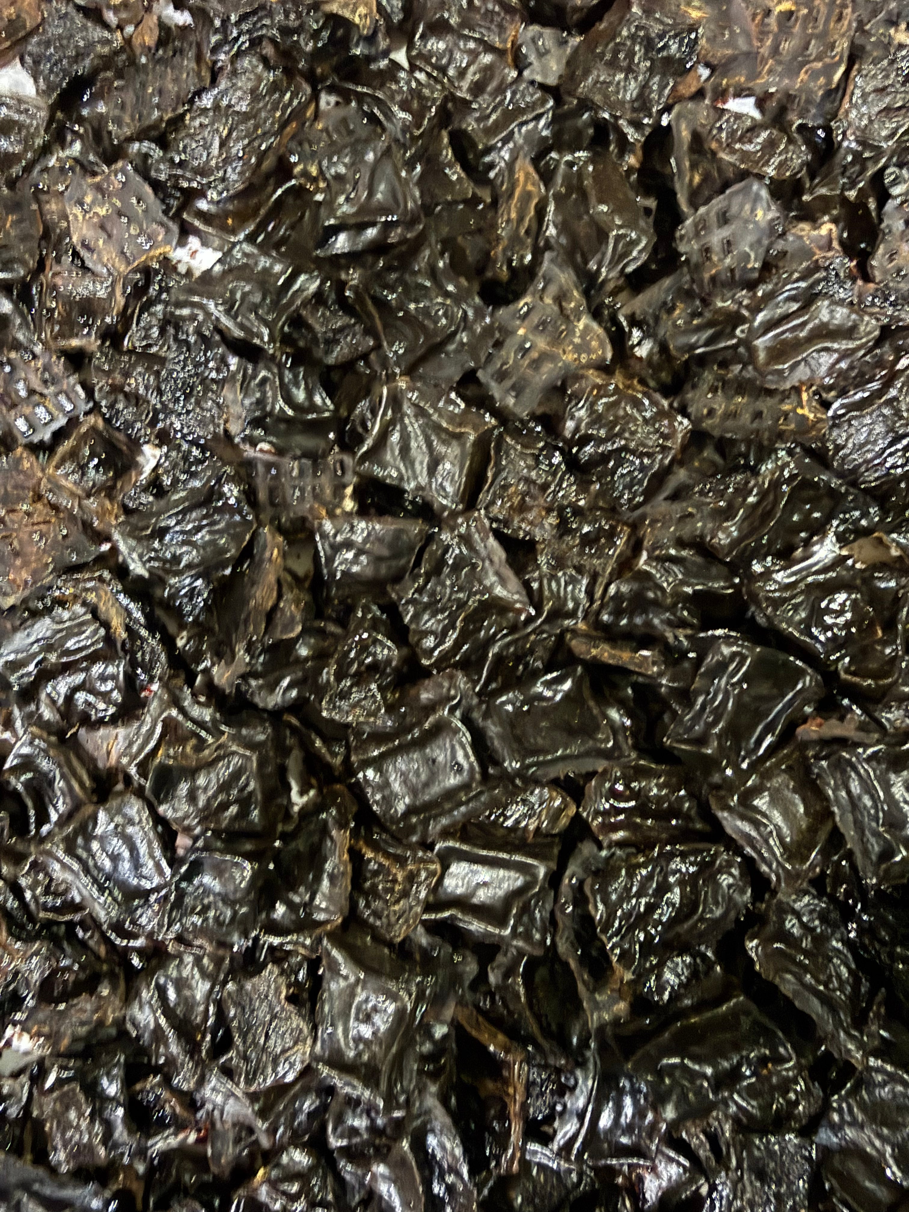 Close-up of dehydrated beef liver