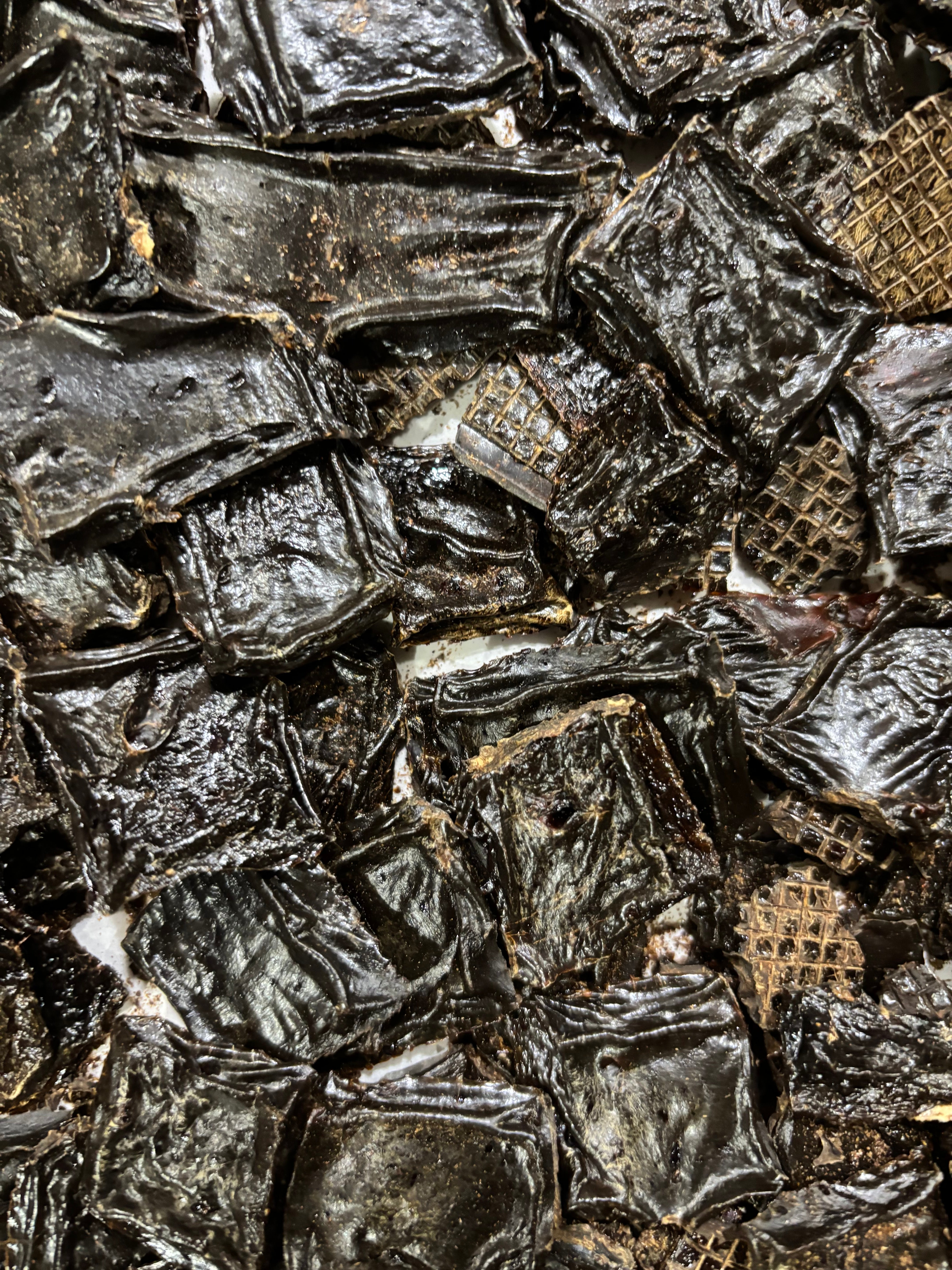 Close-up of dehydrated beef liver