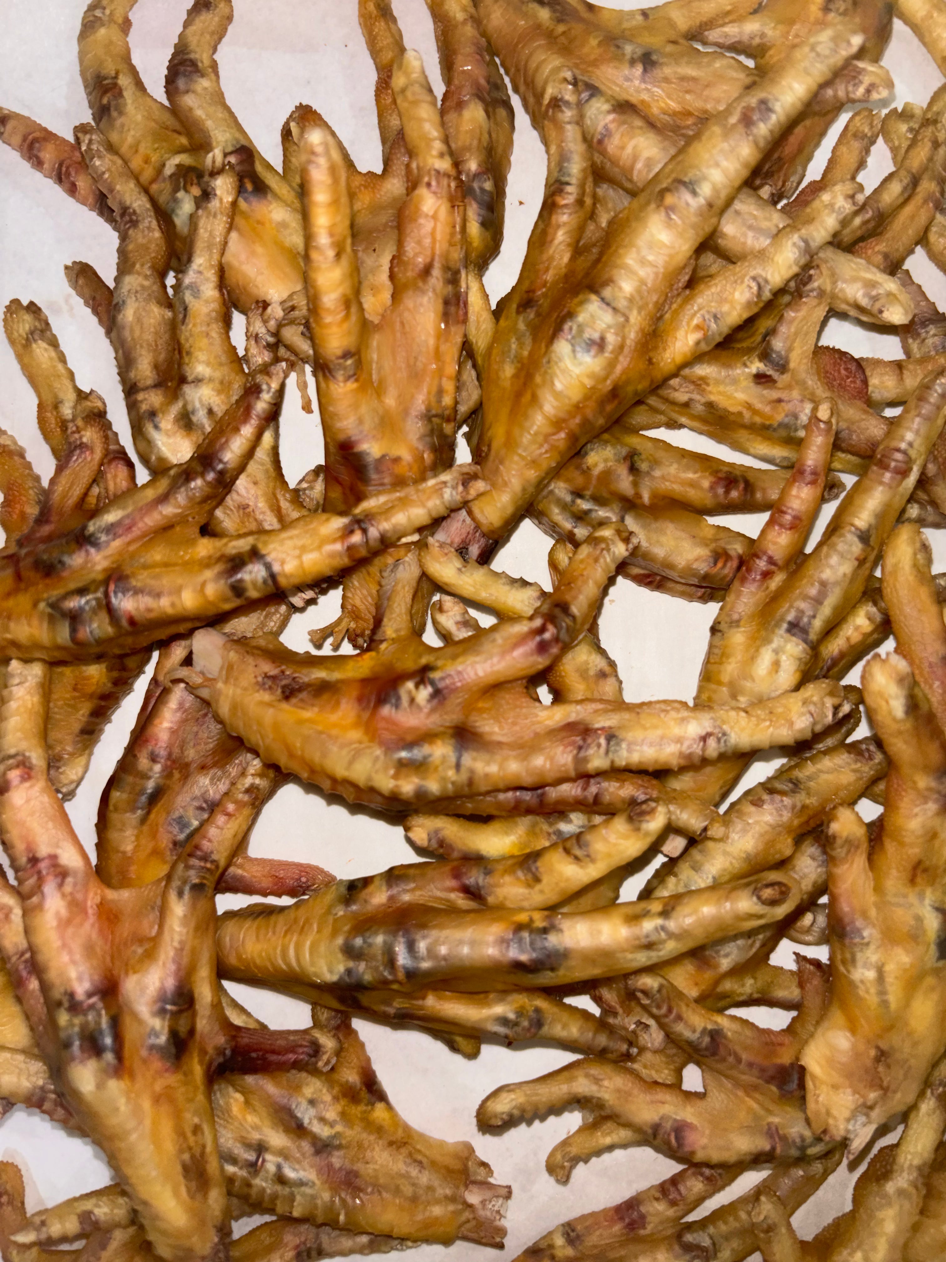 Close-up of dehydrated chicken feet