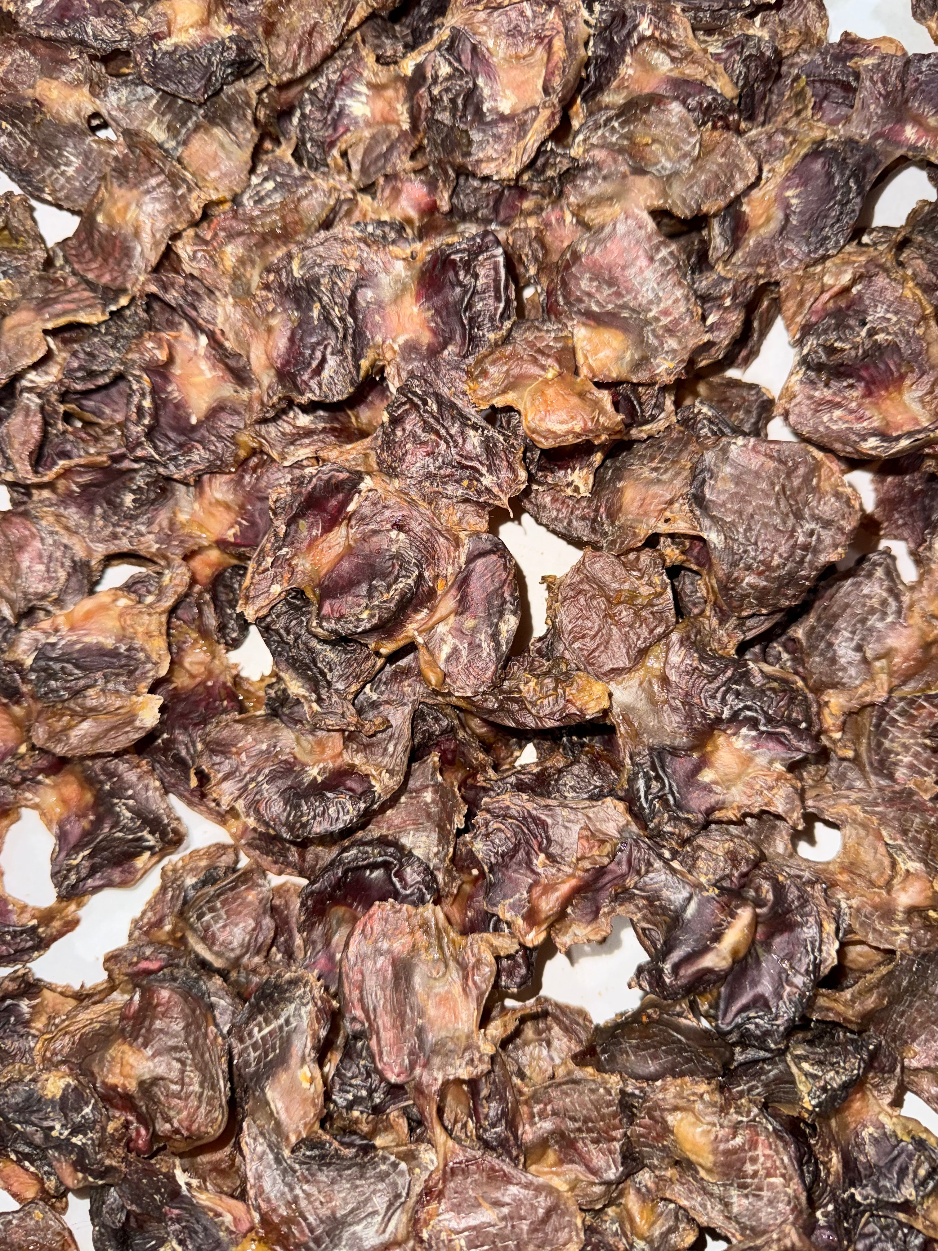 Close-up of dehydrated chicken gizzards