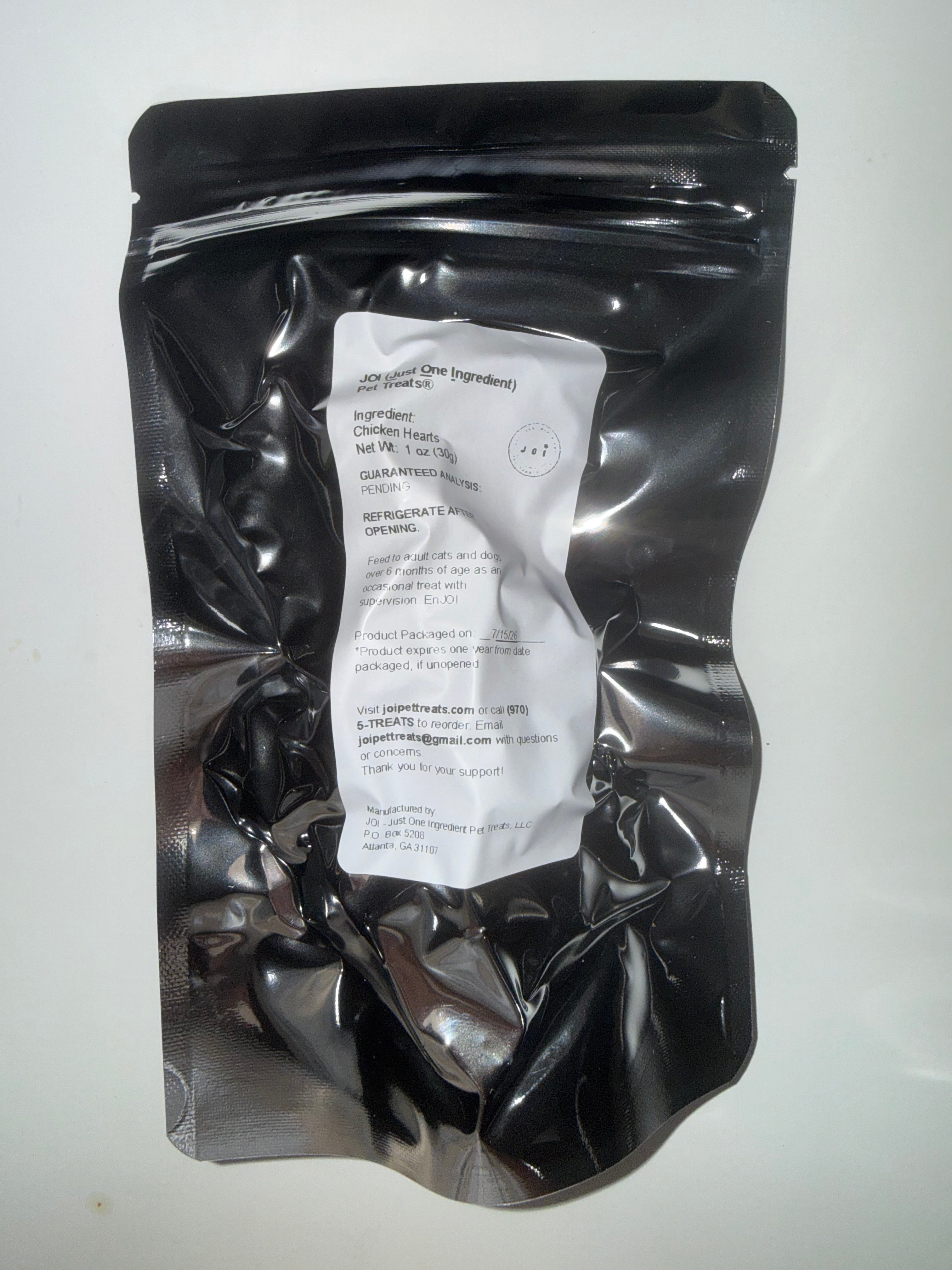 Packaging with a product ingredients, nutrition analysis, and storage instructions white label on a white background