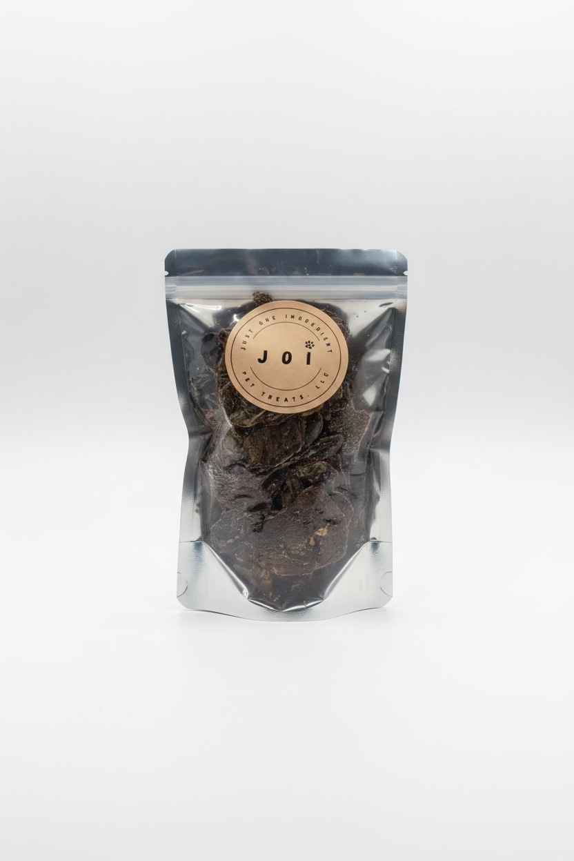 JOI single ingredient dehydrated chicken liver dog and cat treats package