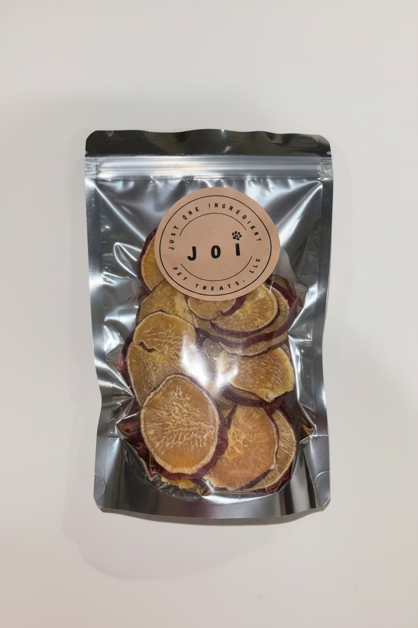 JOI single ingredient dehydrated Korean sweet potato dog treat package